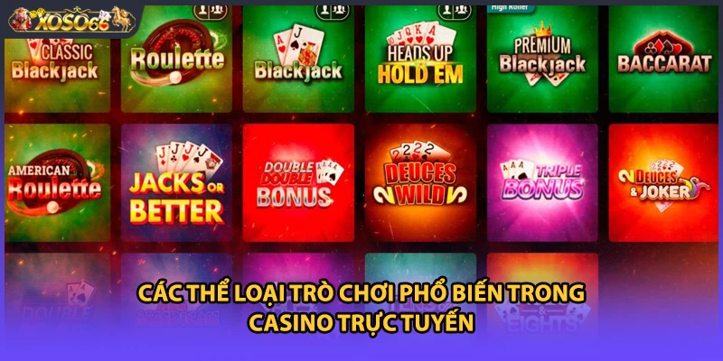 Các thể loại trò chơi phổ biến trong casino trực tuyến