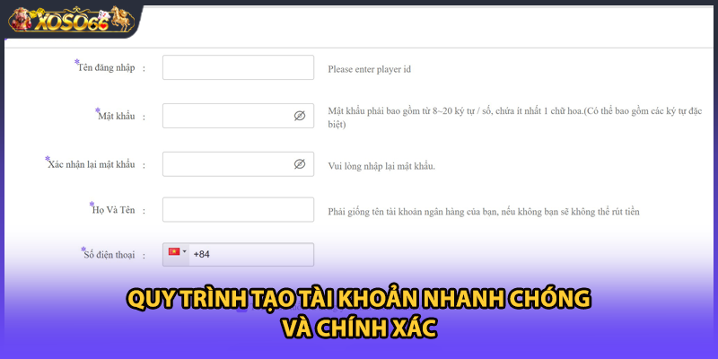 Quy trình tạo tài khoản nhanh chóng và chính xác